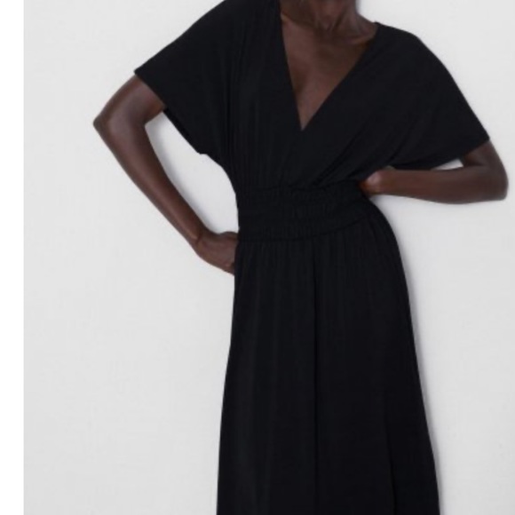 Zara Black Jersey Dress Size Small - Picture 5 of 15